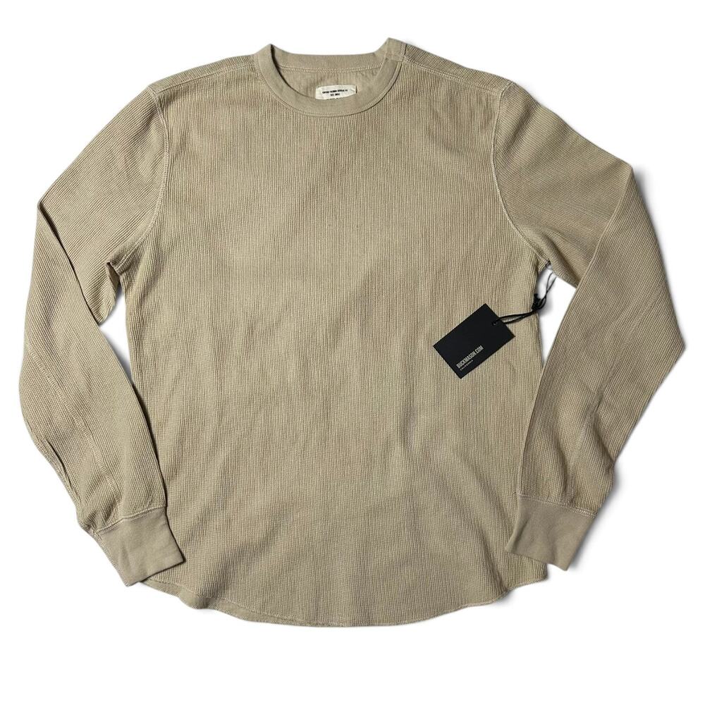 Buck Mason Vintage Thermal Surplus Tee Mens Size S Sand Dune Crew Neck NWT